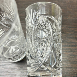 Стаканы из хрусталя для холодных напитков, рисунок от формы. Винтаж, СССР. Цена за 1шт. Картинка 4